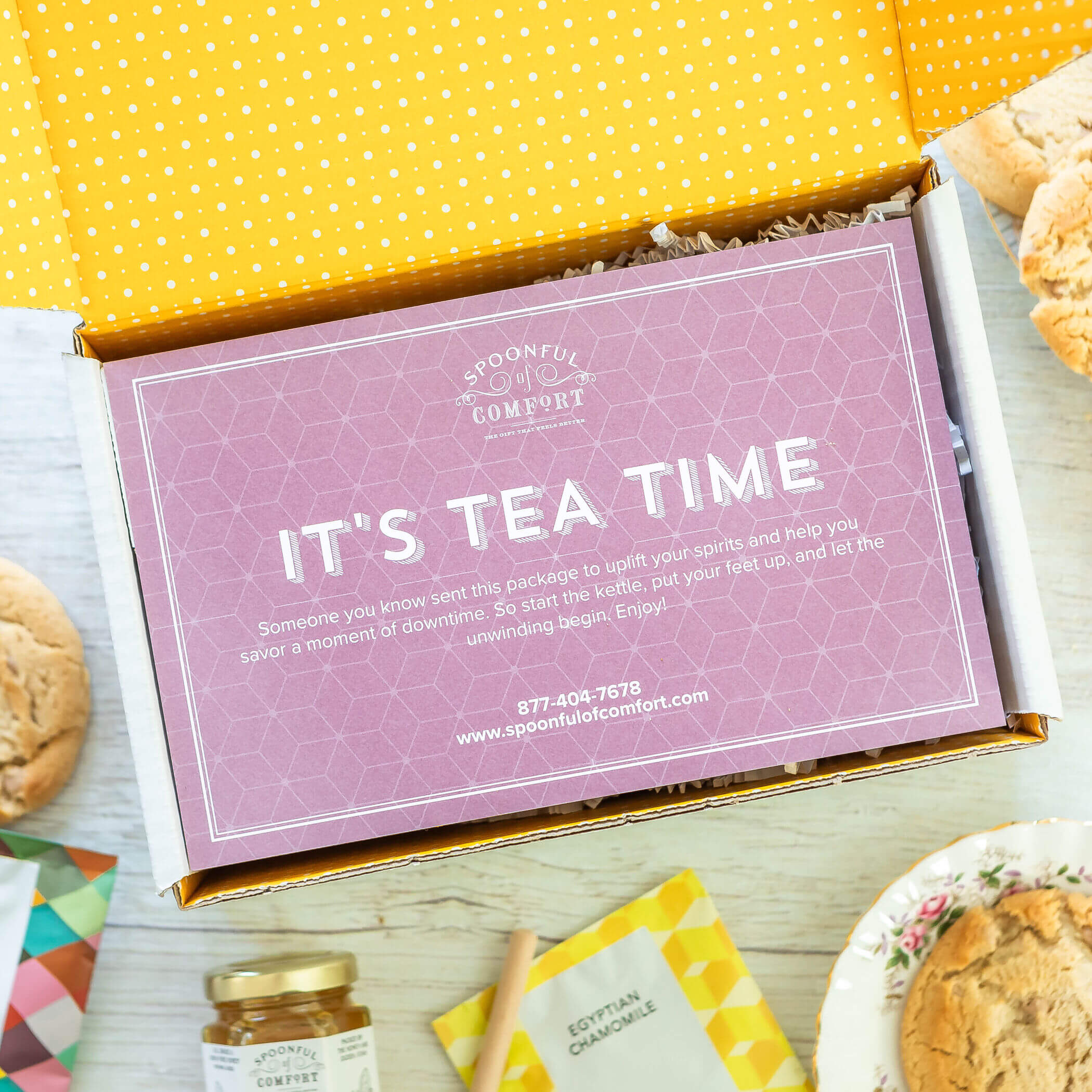 Tea and Cookies Gift Basket packaging